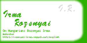 irma rozsnyai business card